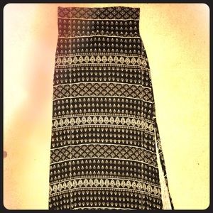 tribal print maxi skirt